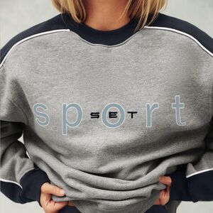 Set Active Midweight Sweats Staple Stripe Crewneck